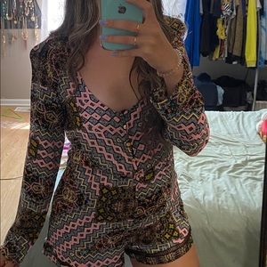 Mink pink graphic romper ✨